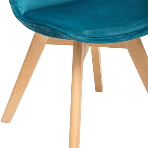 Zoom sur Chaise Patchwork Bleu Canard, Atmosphera Créateur d'Intérieur
