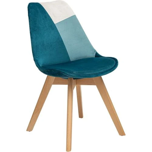 Chaise Patchwork Bleu Canard, Atmosphera Créateur d'Intérieur - Vue principale