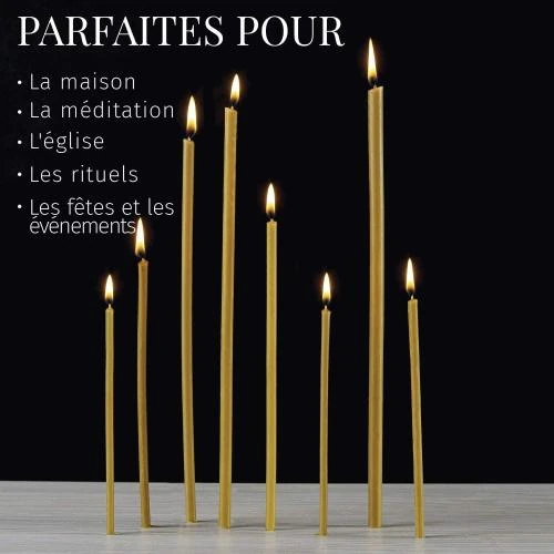 Zoom sur Bougies Rituelles Danilovo, Cire d'Abeille, Orthodoxes