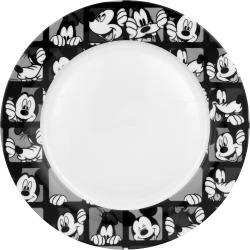 Assiettes à dîner Mickey, lot de 4, motif grille