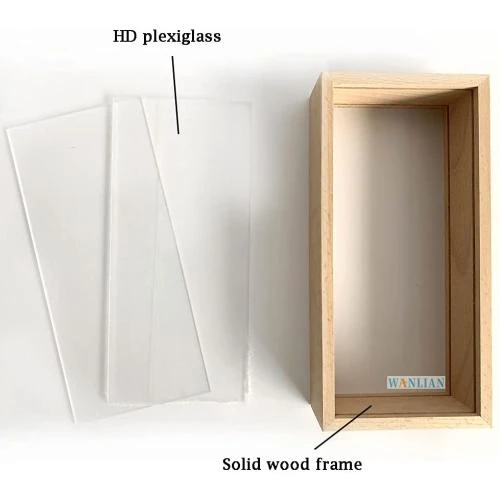 Zoom sur Cadre Photo Bois Double Face Wanlian, Plexiglas Haute Définition