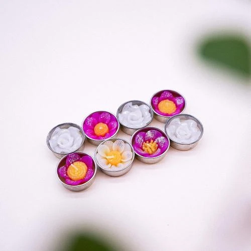 Détail de Coffret Cadeau 8 Bougies Fleurs Parfumées Hana Blossom