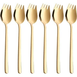 Sporks 6 Couverts Salade Acier Inoxydable Doré ZEARE