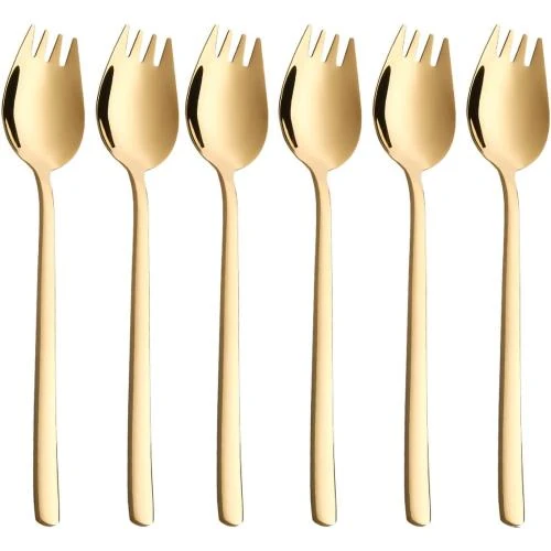 Sporks 6 Couverts Salade Acier Inoxydable Doré ZEARE - Vue principale