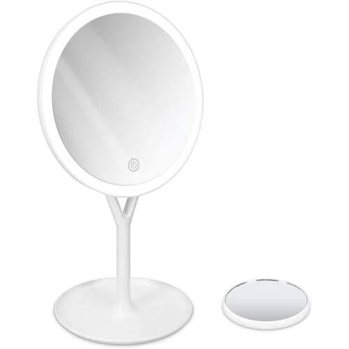 Miroir Grossissant Rond LED Navaris, Salle de Bain, Maquillage - Vue principale