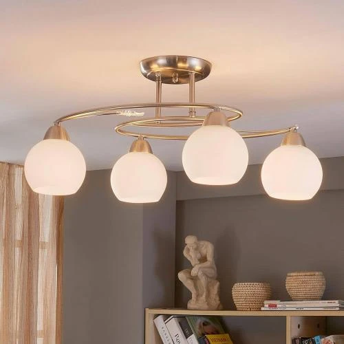 Détail de Plafonnier Moderne Svean, Intensité Variable, Gris Verre