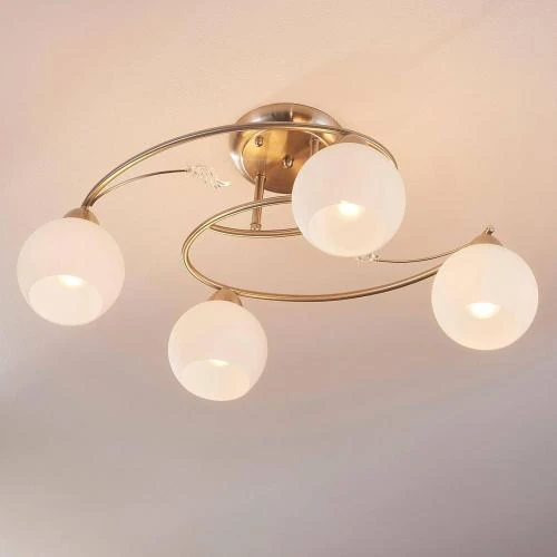 Zoom sur Plafonnier Moderne Svean, Intensité Variable, Gris Verre