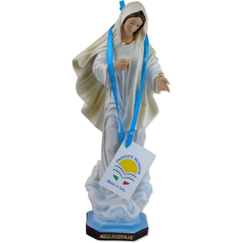 Détail de Statue Notre Dame de Medjugorje, résine, peint à la main