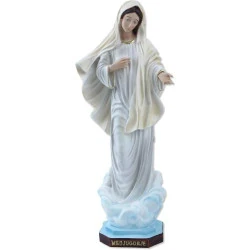Statue Notre Dame de Medjugorje, résine, peint à la main