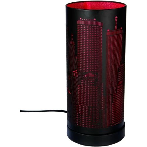 Lampe Tactile Cylindrique Rose Noir ATMOSPHERA - Vue principale