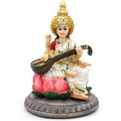 Statue Saraswati, Idole Hindoue, Décor Diwali, Sculpture