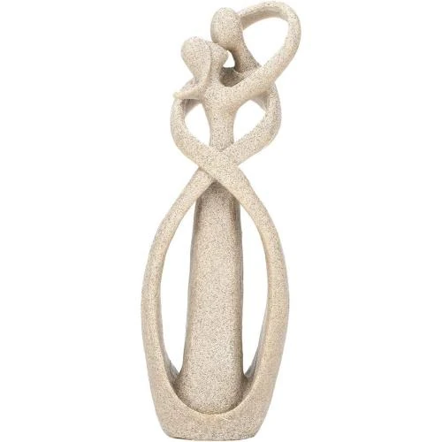 Jadpes Statue Gres Baiser Amoureux Sculpture Artisanale - Vue principale
