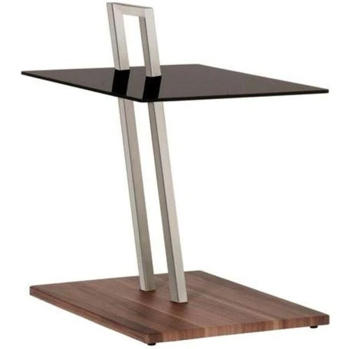 Table d'appoint HAKU Mobel, MDF, acier inoxydable, noyer - Vue principale