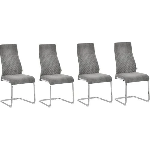 Chaises salle à manger Velvet Touch Acier Gris Homcom - Vue principale