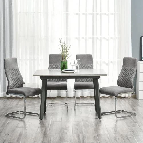 Détail de Chaises salle à manger Velvet Touch Acier Gris Homcom