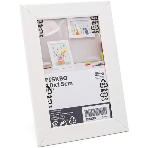 Ikea FISKBO Lot 6 Cadres Photo Blanc, Aluminium, Carton - Vue principale