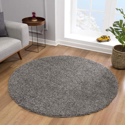 Présentation de Présentation Tapis Rond Gris, Qualité Supérieure, Certifié Oeko-Tex