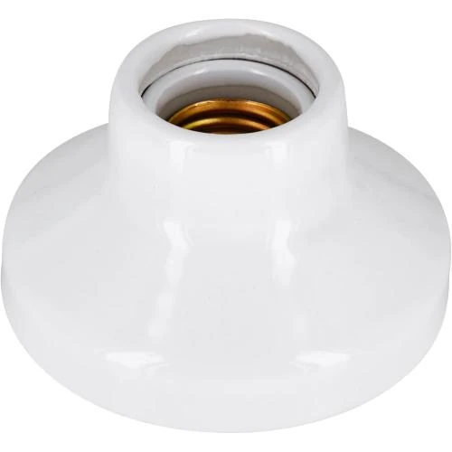 Zoom sur Lampe encastrable porcelaine E27, vernis blanc HAVA
