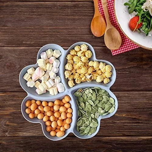 Zoom sur Assiettes Snack Compartiments Lot 2 Bleu Rose Reutilisables