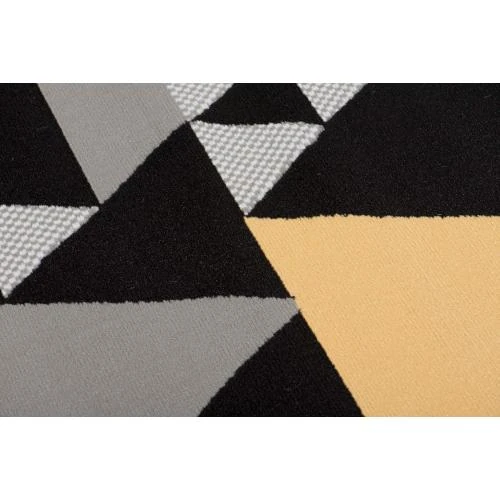 Zoom sur TAPISO Tapis Moderne Jaune Gris Noir Géométrique