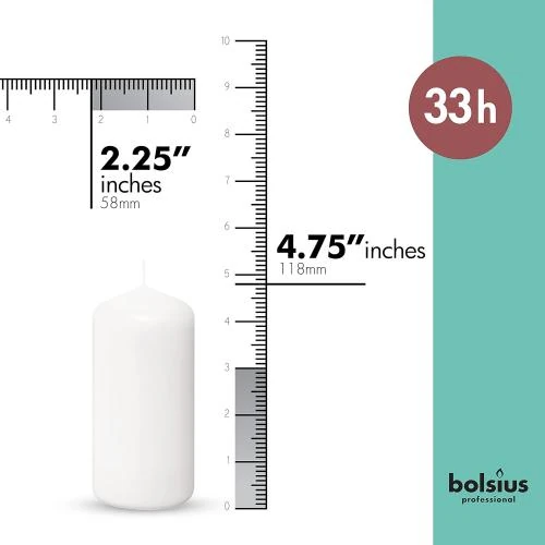 Détail de Bougies Basiques Bolsius Décoration Cire Blanche 12 Unités