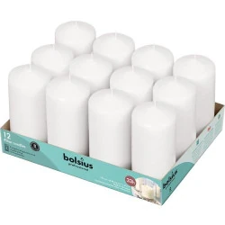 Bougies Basiques Bolsius Décoration Cire Blanche 12 Unités
