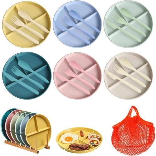 Assiettes Divisées Incassables Nizirioo, 3 Compartiments, Sans BPA - Vue principale