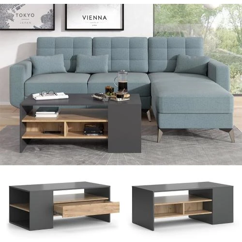 Détail de Table Basse Vicco Fabien Chêne Doré Anthracite