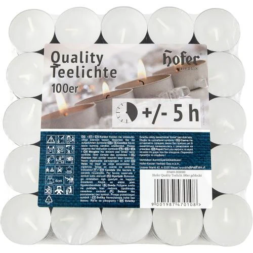 Zoom sur Bougies Chauffe-plat Hofer, 200 pièces, longue durée