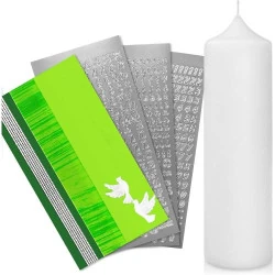 Bougies vikaKerzen, Kit décoration baptême, Lettres, Plaques cire