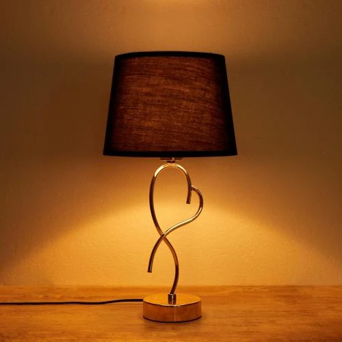 Détail de BRUBAKER Lampes table chevet Heart Swing, Noir Doré