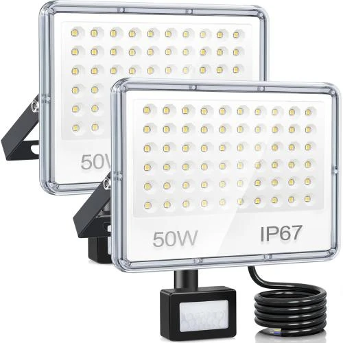 Projecteur LED Extérieur 50W, 5000LM, IP67, Détection Mouvement - Vue principale