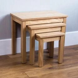Tables gigognes placage chêne naturel, Home Discount