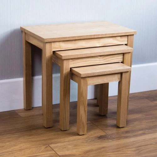 Tables gigognes placage chêne naturel, Home Discount - Vue principale