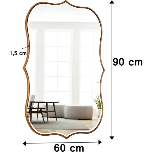 Détail de Miroir Mural Doré SHYFOY, Décoration Salle de Bain, Chambre