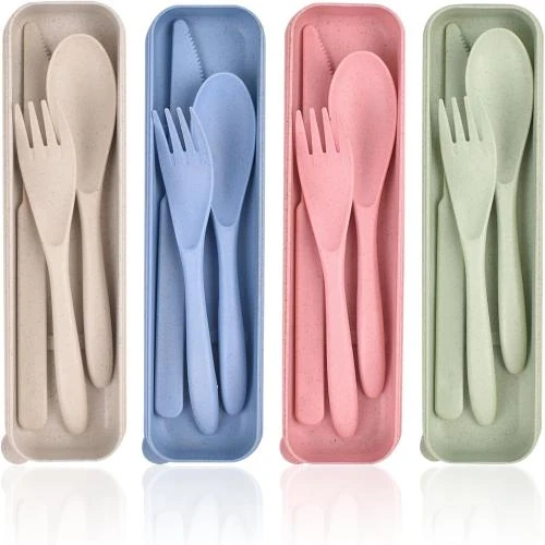Jiayaus Couverts Plastique Réutilisables, Lot 4, Portable - Vue principale