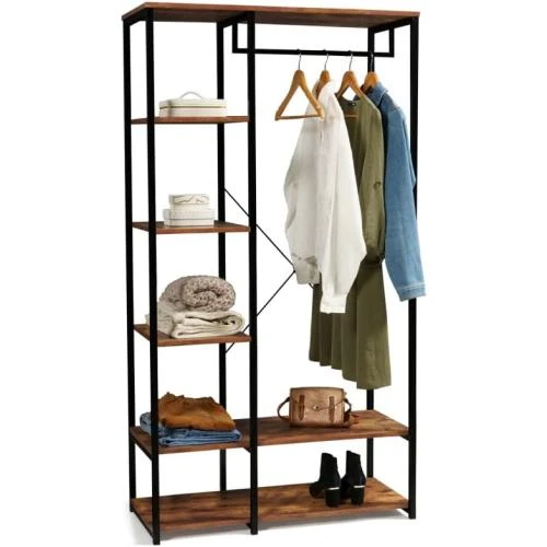 Dressing penderie étagère Hawkins, design industriel moderne - Vue principale