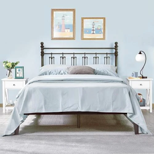 Détail de Tables de Chevet Bois, 1 Tiroir, Étagère Rangement Blanc