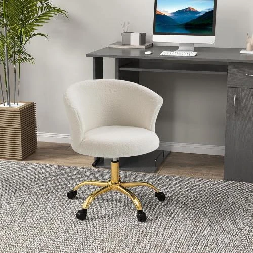 Détail de Chaise Bureau Ergonomique Vinsetto, Confortable, Pivotante, Blanc