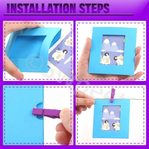 Zoom sur Swpeet 105 Cadres Photo Papier Colorés, Suspendre