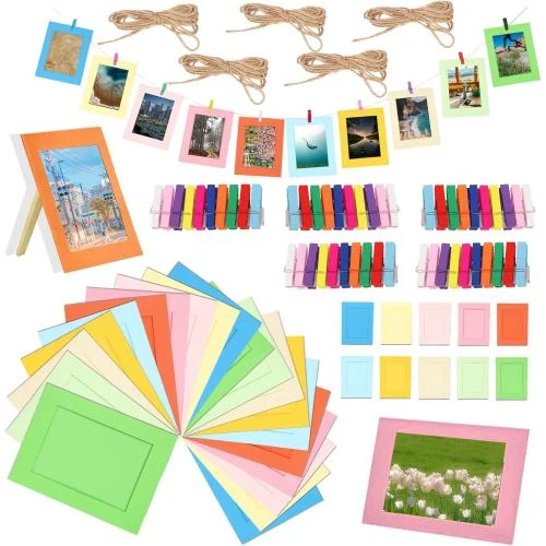 Swpeet 105 Cadres Photo Papier Colorés, Suspendre - Vue principale