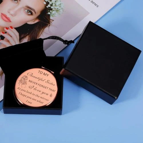 Zoom sur Miroir maquillage SYGUNAR, cadeau anniversaire, Noël, amitié