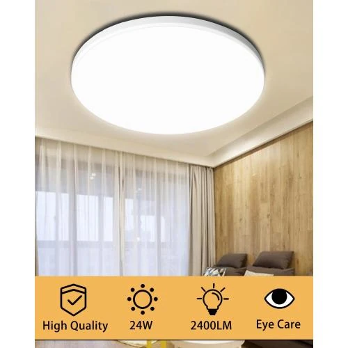 Détail de Plafonnier LED Buvyuotu Rond 24W 6000K Blanc Moderne