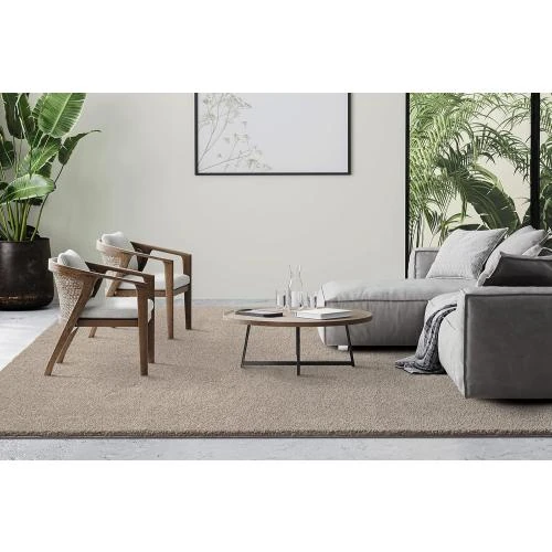 Détail de Tapis Moderne Poils Courts Épais Beige, Effet Mélangé
