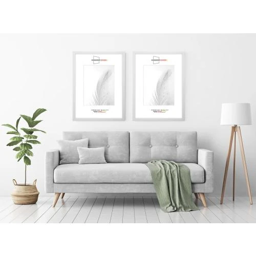 Détail de Cadre Photo sur Mesure, Bois MDF Blanc, Vitre Antireflet