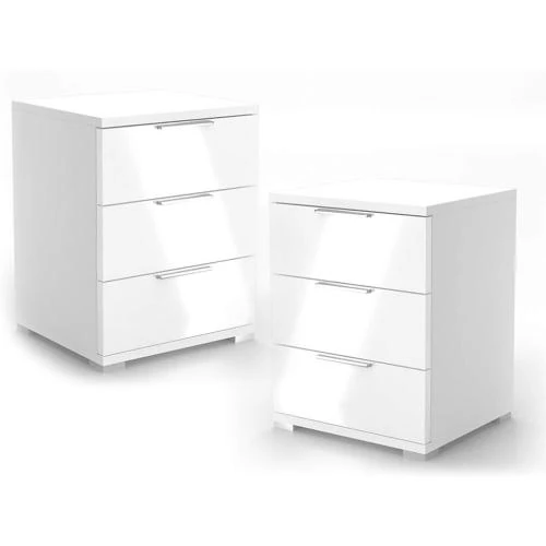 Table de Chevet Vicco Florenz, Blanc Haute Brillance - Vue principale