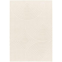 Présentation Tapis de Salon Relief Circle Ecru Crème Cocoon