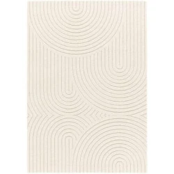 Tapis de Salon Relief Circle Ecru Crème Cocoon