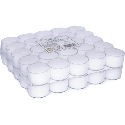 Bougies chauffe-plat blanches non parfumées Pajoma, 50 pièces - Vue principale