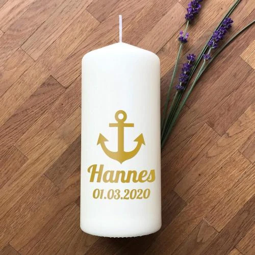 Détail de Bougie anniversaire personnalisée, motif unique, cadeau idéal